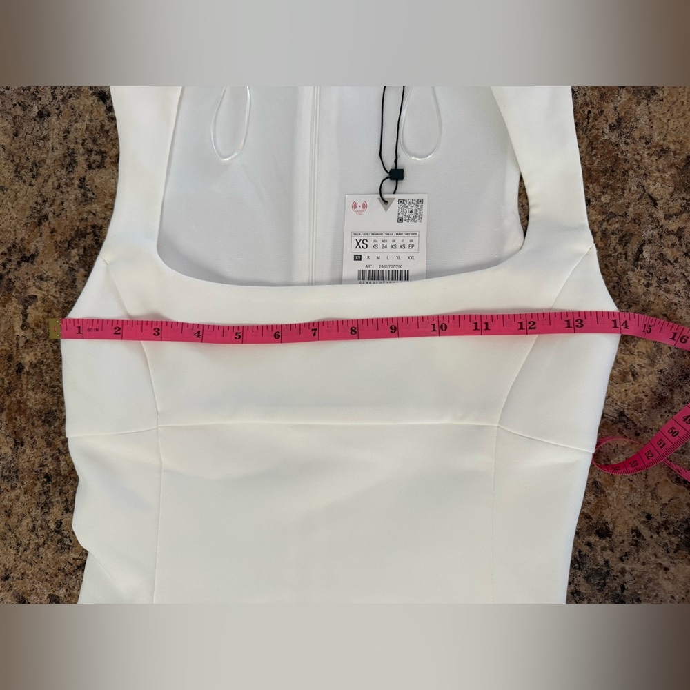 Zara White Mini Dress NWT XS - Picture 4 of 7